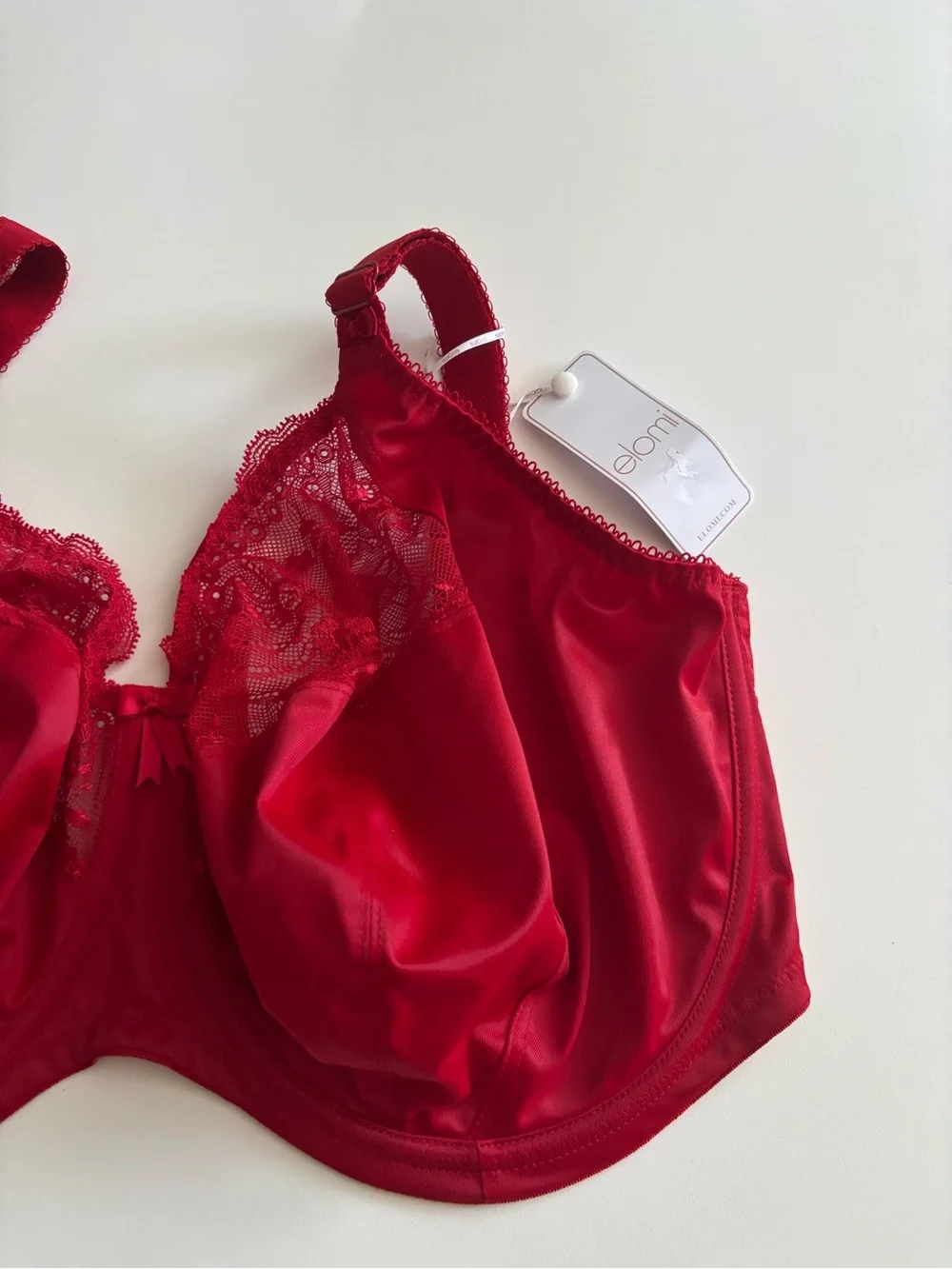Elomi Full Figure Unlined Underwire Haute Red Morgan Bra NWT EL4111HAD US 34N